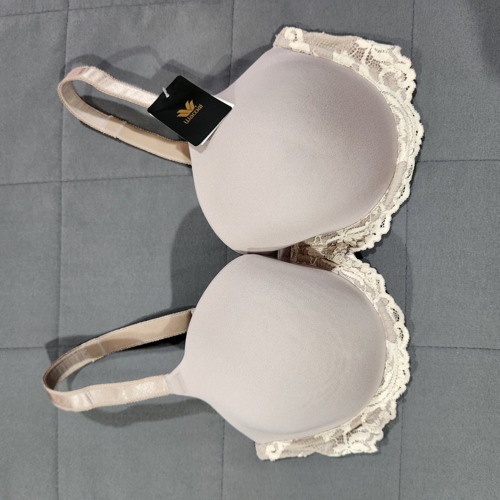 Cream Lace Trim Bra